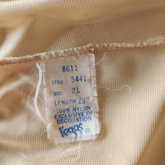 Vintage Leggs Beige Nylon Half Slip XL 23" Length Made in USA - Picture 6 of 7